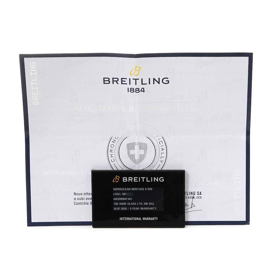 Breitling Superocean Heritage II 42 Blue Dial Steel Watch AB2010 Box Papers For Sale 5