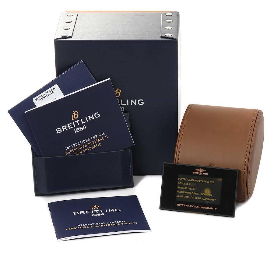 Breitling Superocean Heritage II 42 Blue Dial Steel Watch AB2010 Box Papers For Sale 6