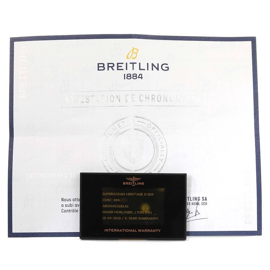 Breitling Superocean Heritage II 42 Blue Dial Steel Watch AB2010 Box Papers For Sale 5