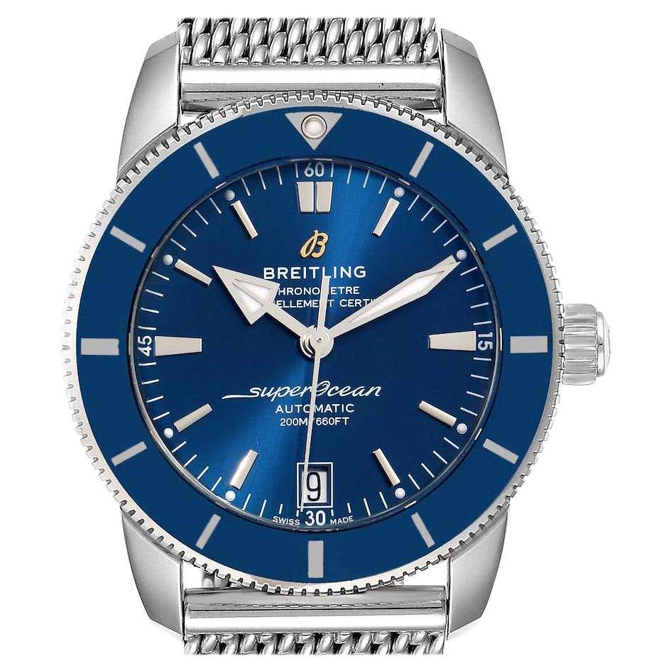 Ab2010 Breitling Superocean Heritage II 42 Blue Dial Steel Watch AB2010 Box ...