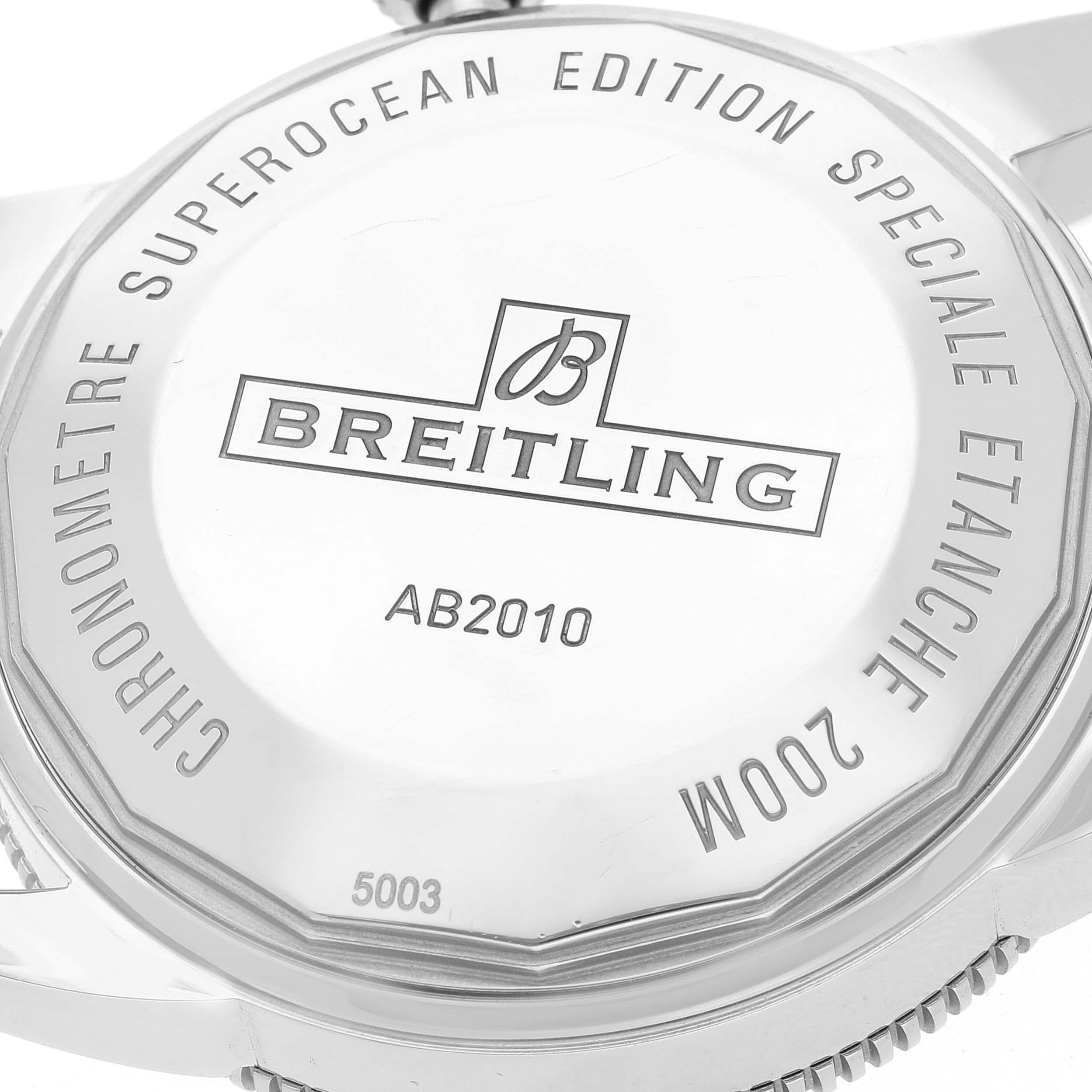 Breitling Superocean Heritage II 42 Brown Dial Stahl Herrenuhr AB2010 Box Karte im Angebot 3