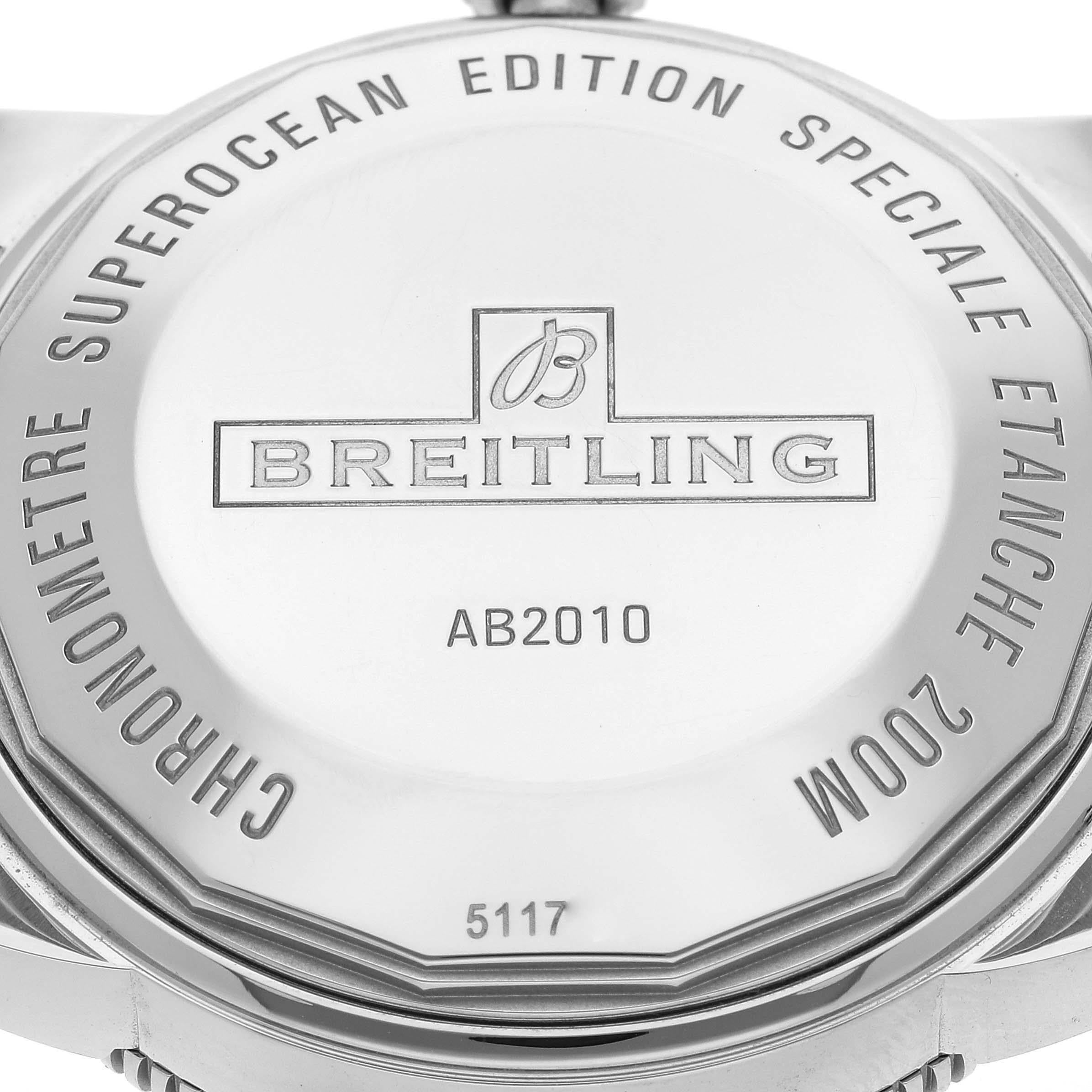 Breitling Superocean Heritage II 42 Green Dial Steel Mens Watch AB2010 Box Card In Excellent Condition In Atlanta, GA