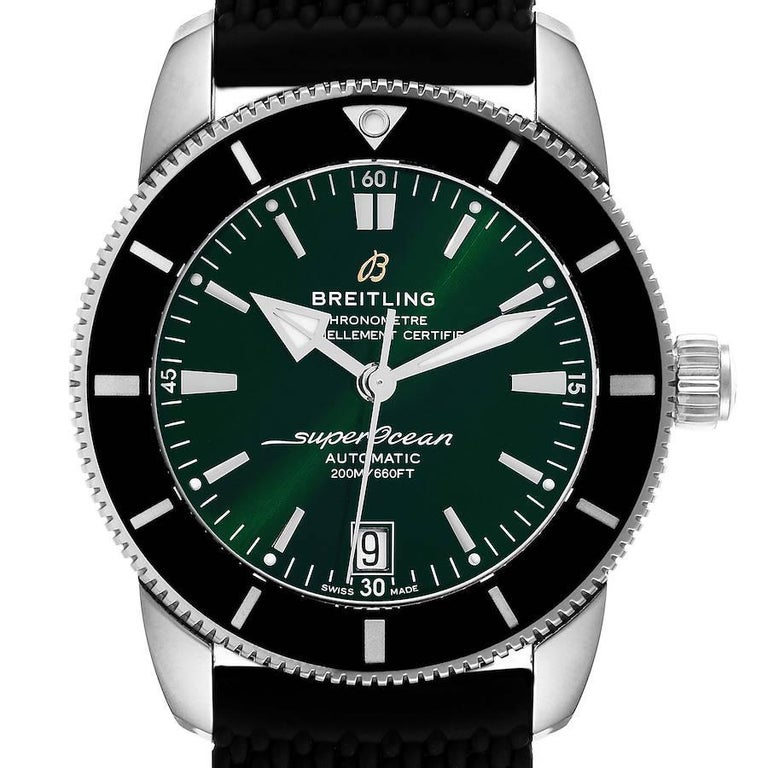 Ab2010 Breitling Superocean Heritage II 42 Green Dial Steel Watch AB2010 Box ...