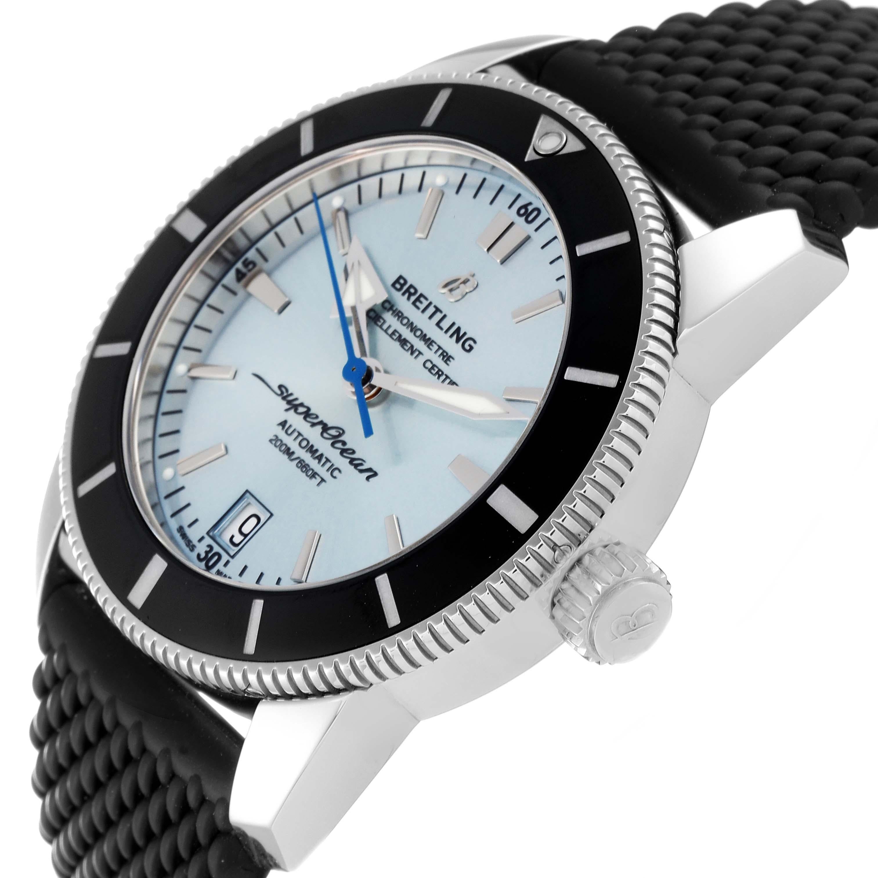 Breitling Superocean Heritage II 42 Ice Blue Dial Steel Watch AB2010 Unworn In Excellent Condition In Atlanta, GA