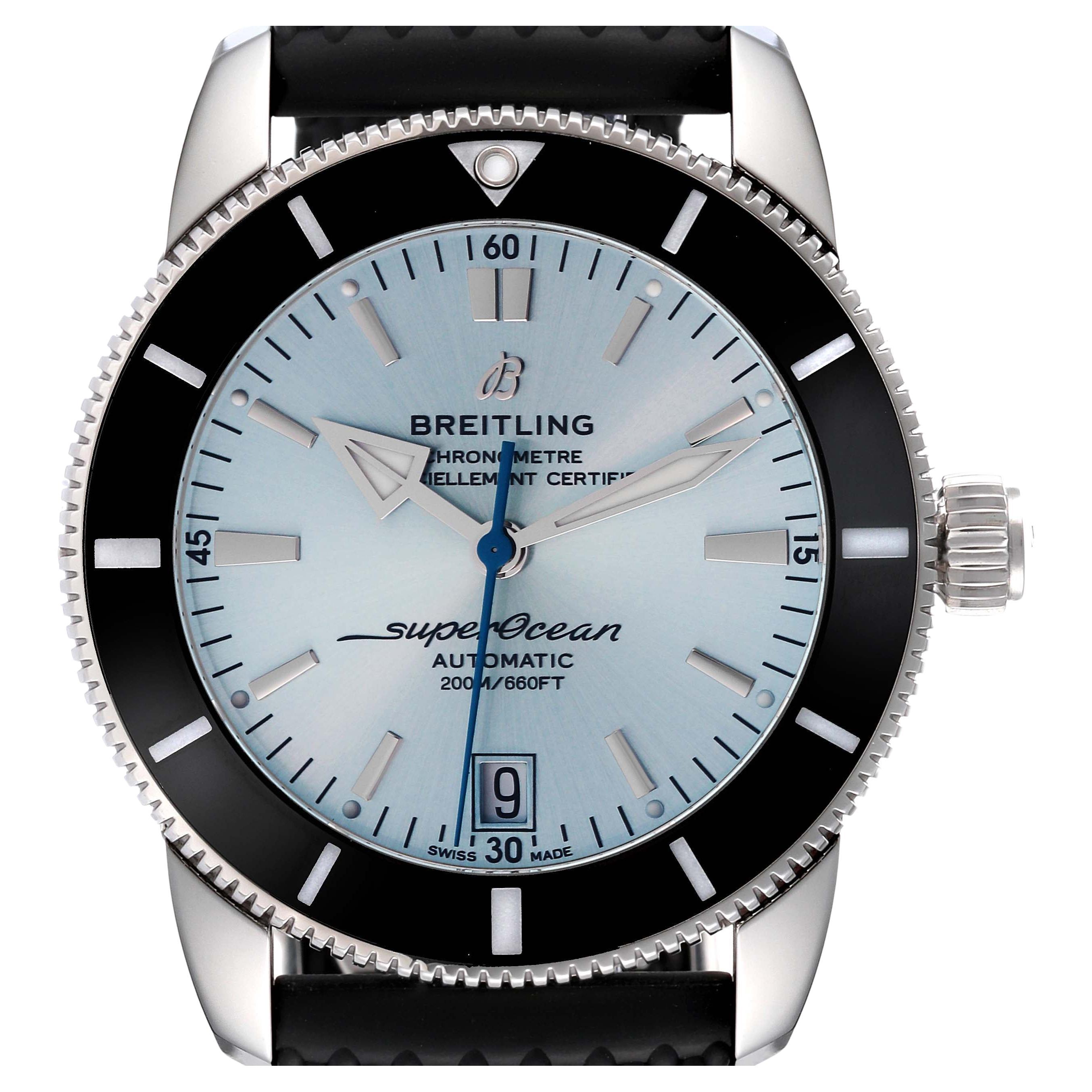 Breitling Superocean Heritage II 42 Ice Blue Dial Steel Watch AB2010 Unworn