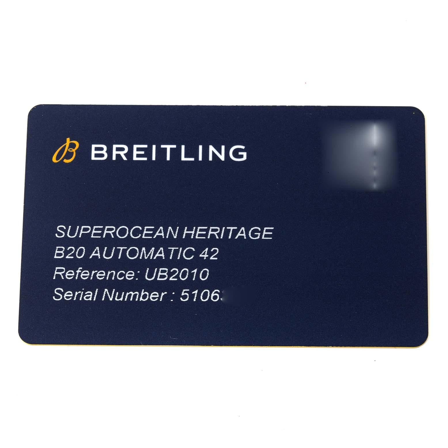 Breitling Superocean Heritage II 42 Steel Rose Gold Mens Watch UB2010 Box Card In Excellent Condition For Sale In Atlanta, GA