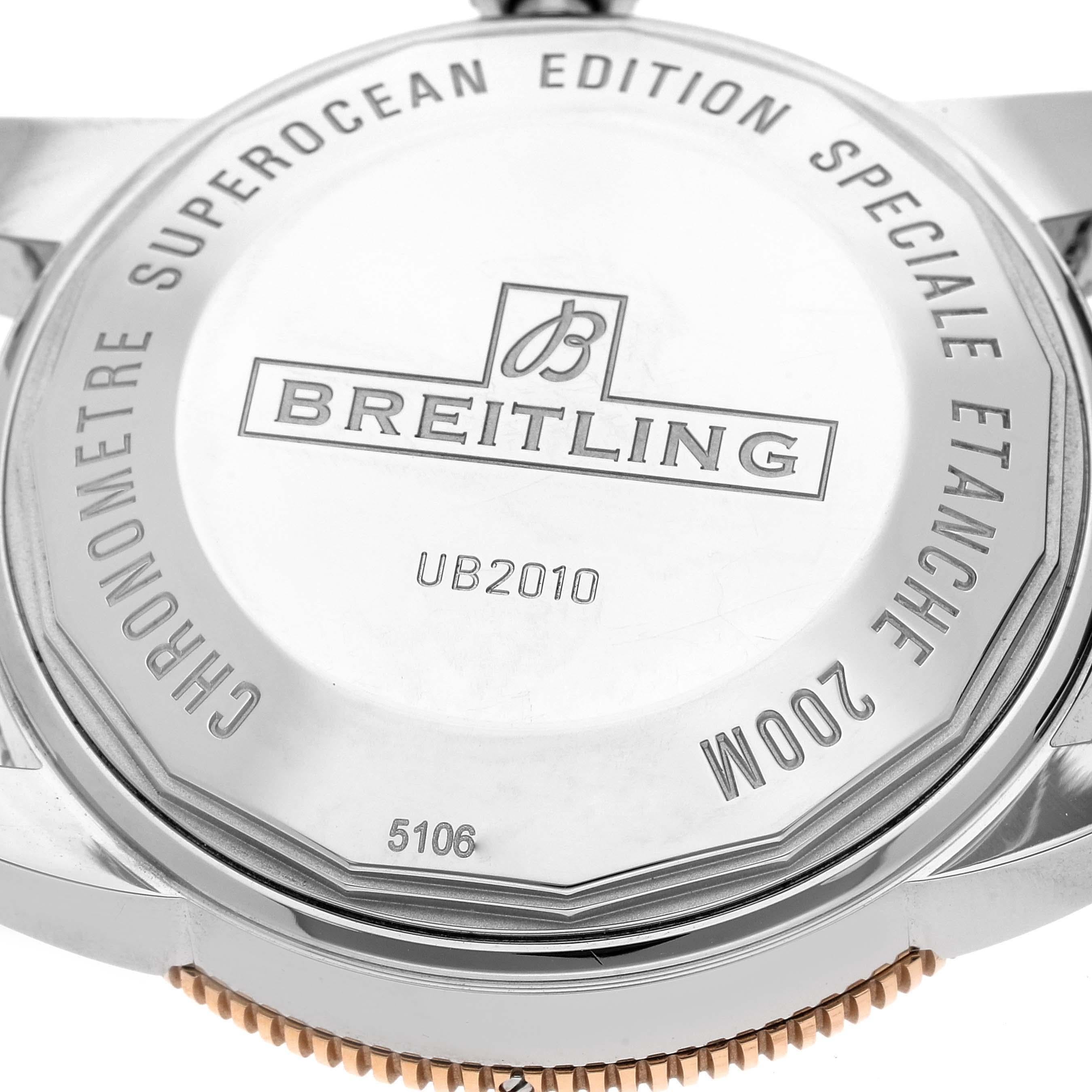 Breitling Superocean Heritage II 42 Stahl Rose Gold Herrenuhr UB2010 Box Karte im Angebot 1
