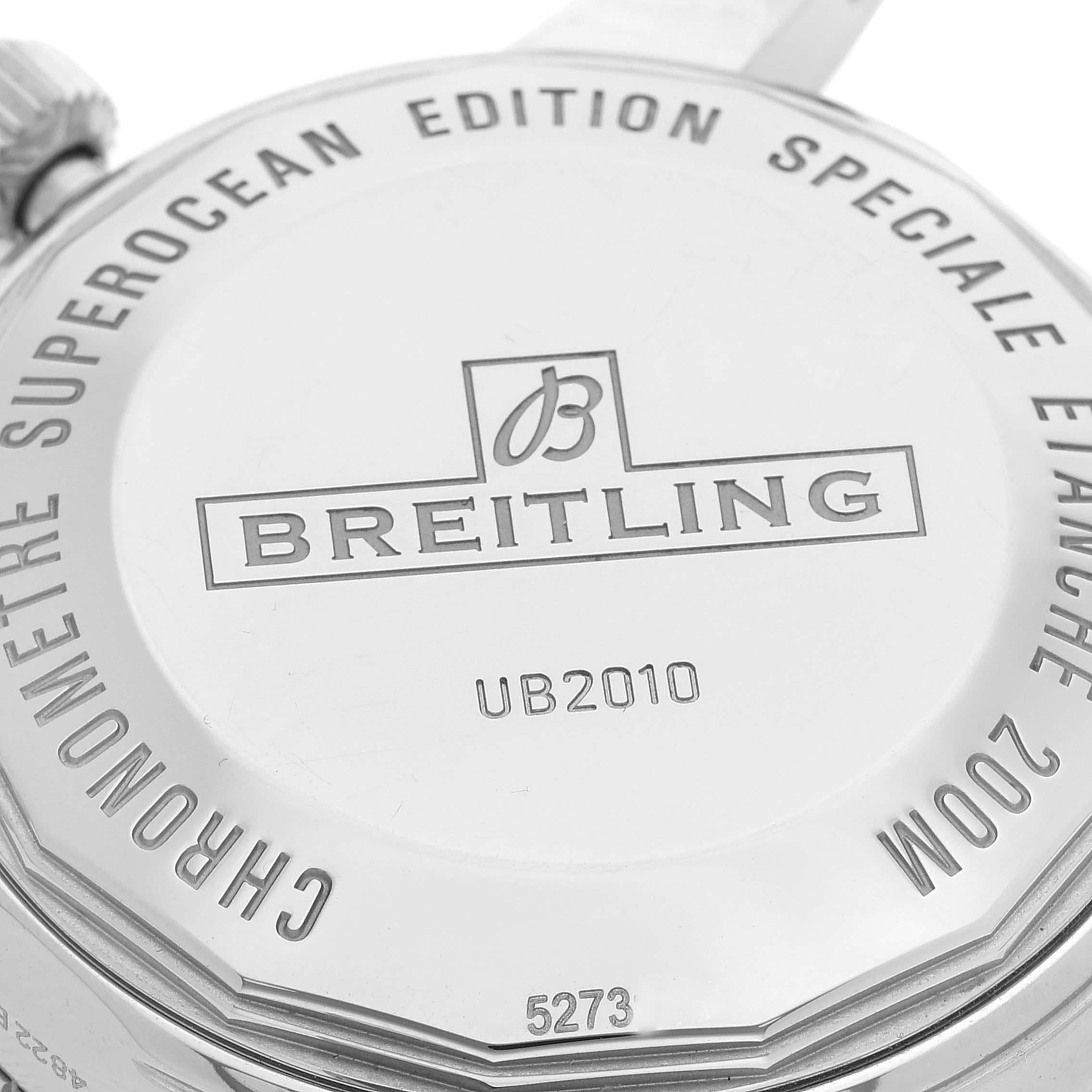 Women's Breitling Superocean Heritage II 42 Steel Rose Gold Mens Watch UB2010 Card