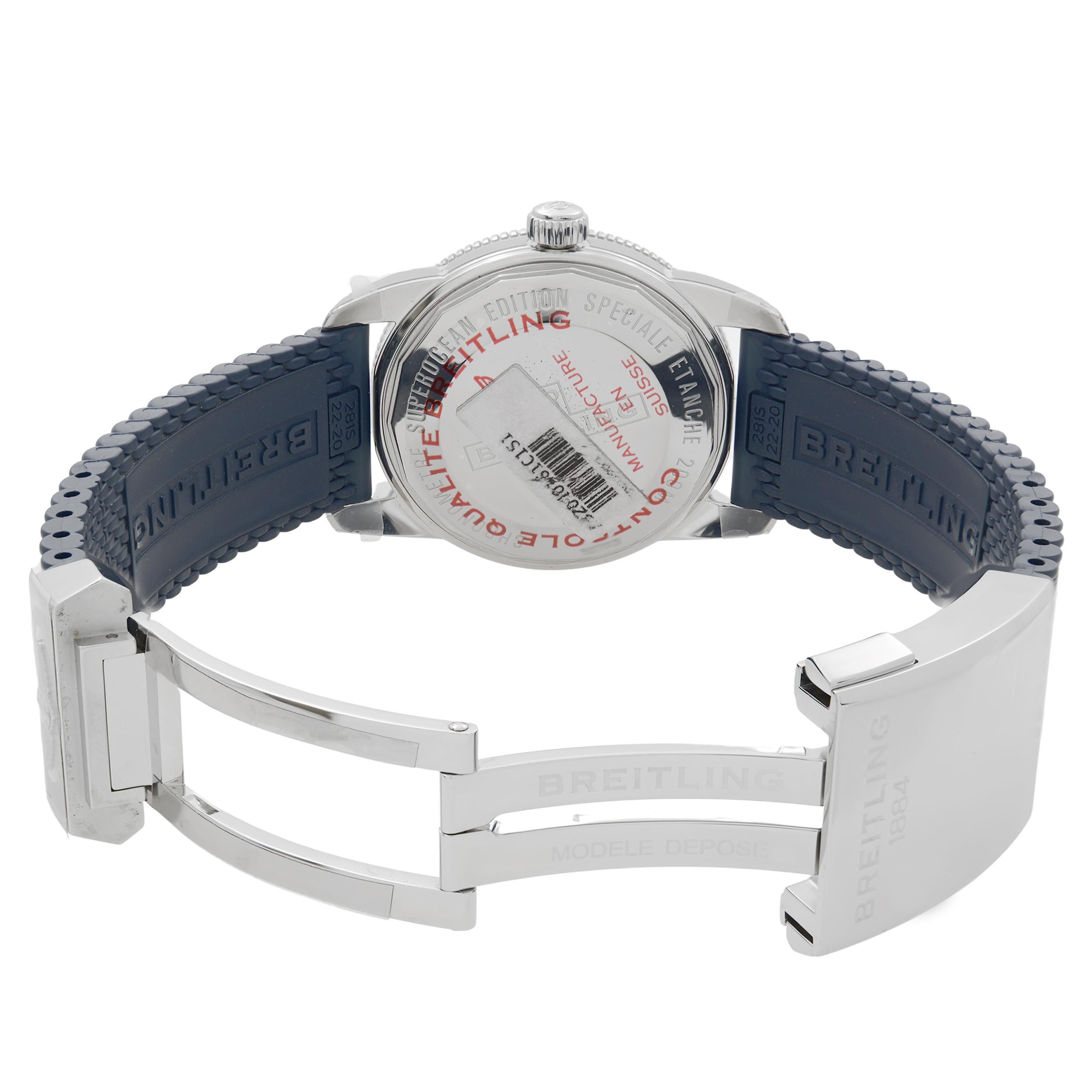 Breitling Superocean Heritage II Stahlblaue Herrenuhr mit blauem Zifferblatt AB2010161C1S1 1