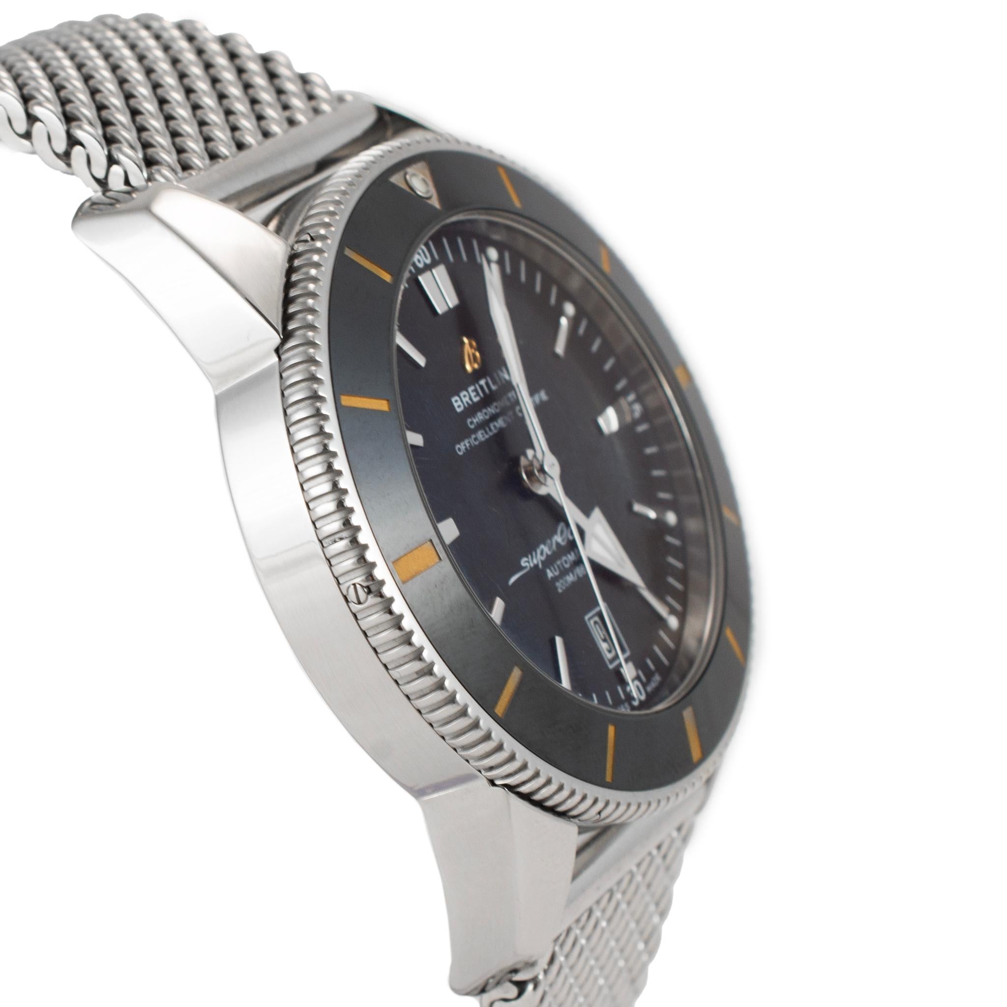 Montre Breitling Superocean Heritage II 46MM AB2020 Céramique Noir Automatique Acier Excellent état - En vente à Houston, TX