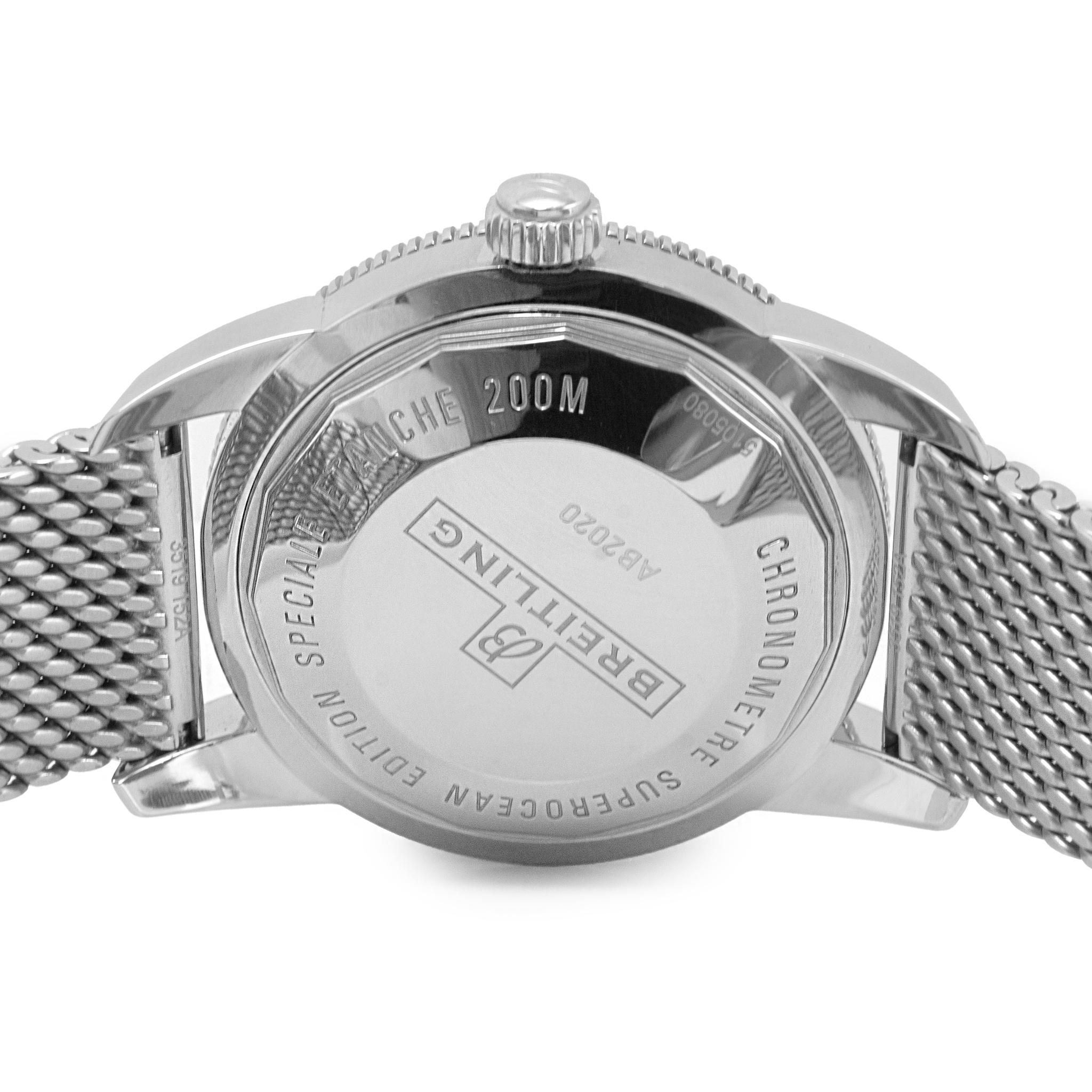 Montre Breitling Superocean Heritage II 46MM AB2020 Céramique Noir Automatique Acier en vente 1