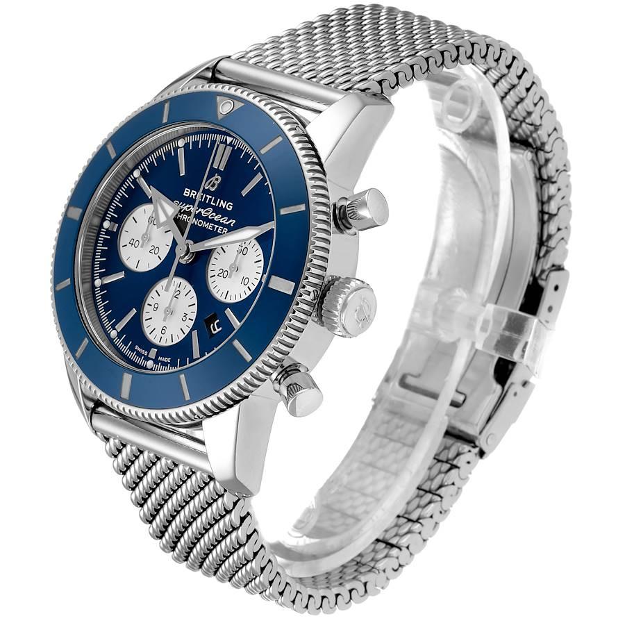 Breitling SuperOcean Heritage II B01 Blue Dial Steel Men's Watch AB0162 In Excellent Condition In Atlanta, GA