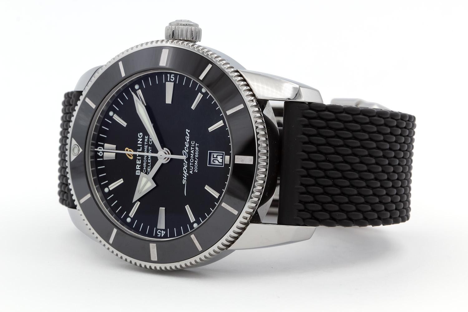 Contemporary Breitling SuperOcean Heritage II B20 Automatic 46mm Watch AB2020 Black For Sale