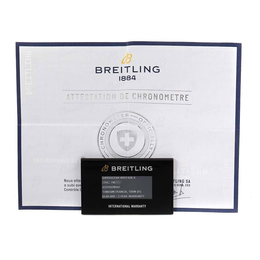 Breitling SuperOcean Heritage II Chrono Black Dial Mens Watch A13313 Box Papers For Sale 3