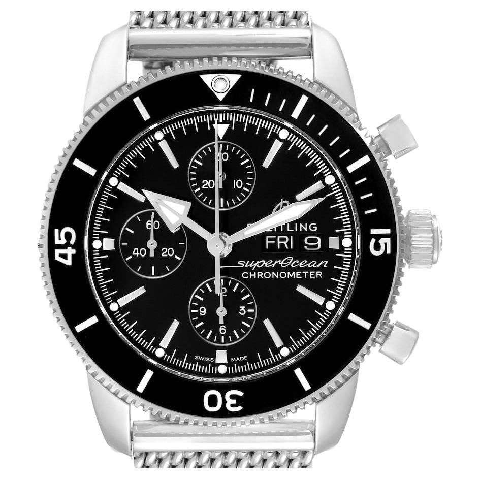 Breitling SuperOcean Heritage II Chrono Black Dial Mens Watch A13313 Box Papers For Sale