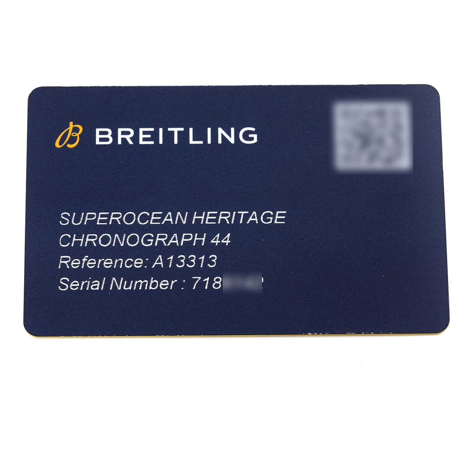 Breitling SuperOcean Heritage II Chrono Blue Dial Mens Watch A13313 Box Card 4