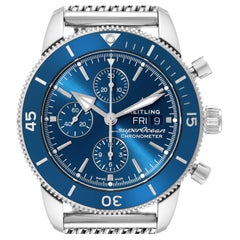 Breitling SuperOcean Heritage II Chrono Blue Dial Mens Watch A13313 Box Card