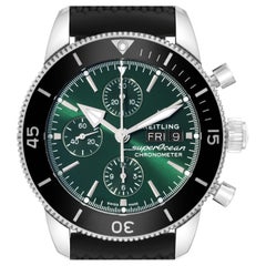 Breitling SuperOcean Heritage II Chrono Green Dial Steel Mens Watch A13313
