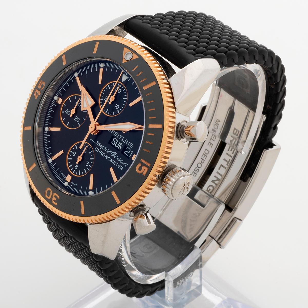 Montre-bracelet Breitling Superocean Heritage II Chrono Réf. U13313 en or rose 18 carats. Excellent état à Canterbury, England