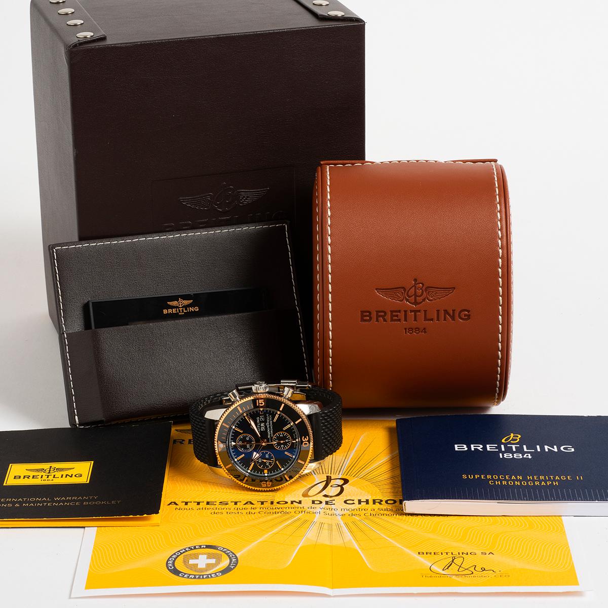 Montre-bracelet Breitling Superocean Heritage II Chrono Réf. U13313 en or rose 18 carats. 1