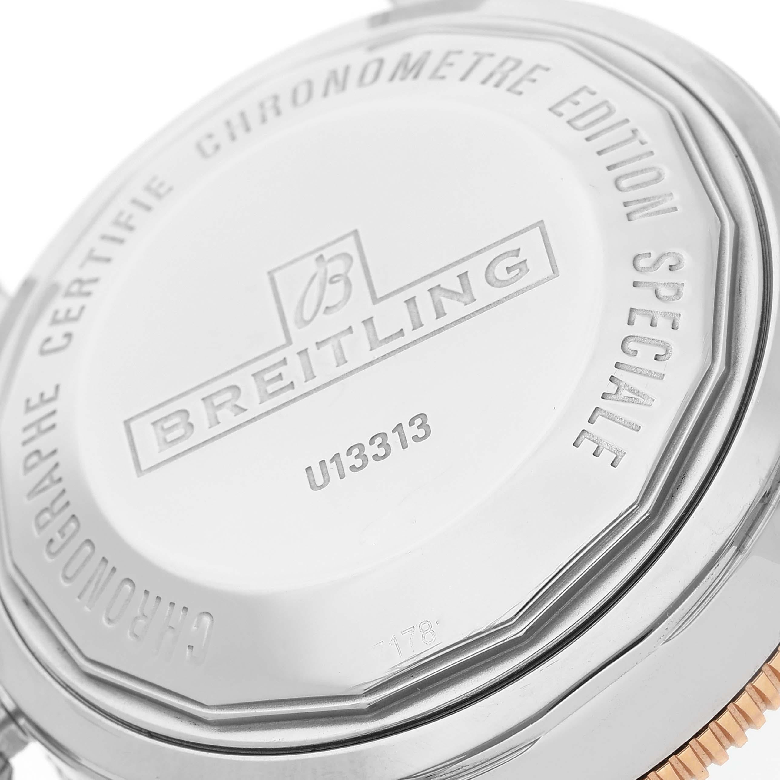 Men's Breitling Superocean Heritage II Steel Rose Gold Mens Watch U13313 Box Card For Sale