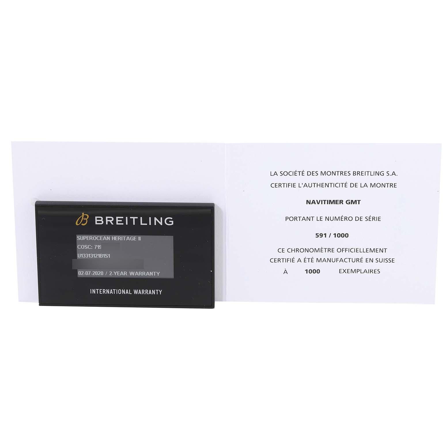 Breitling Superocean Heritage II Steel Rose Gold Mens Watch U13313 Box Card For Sale 3