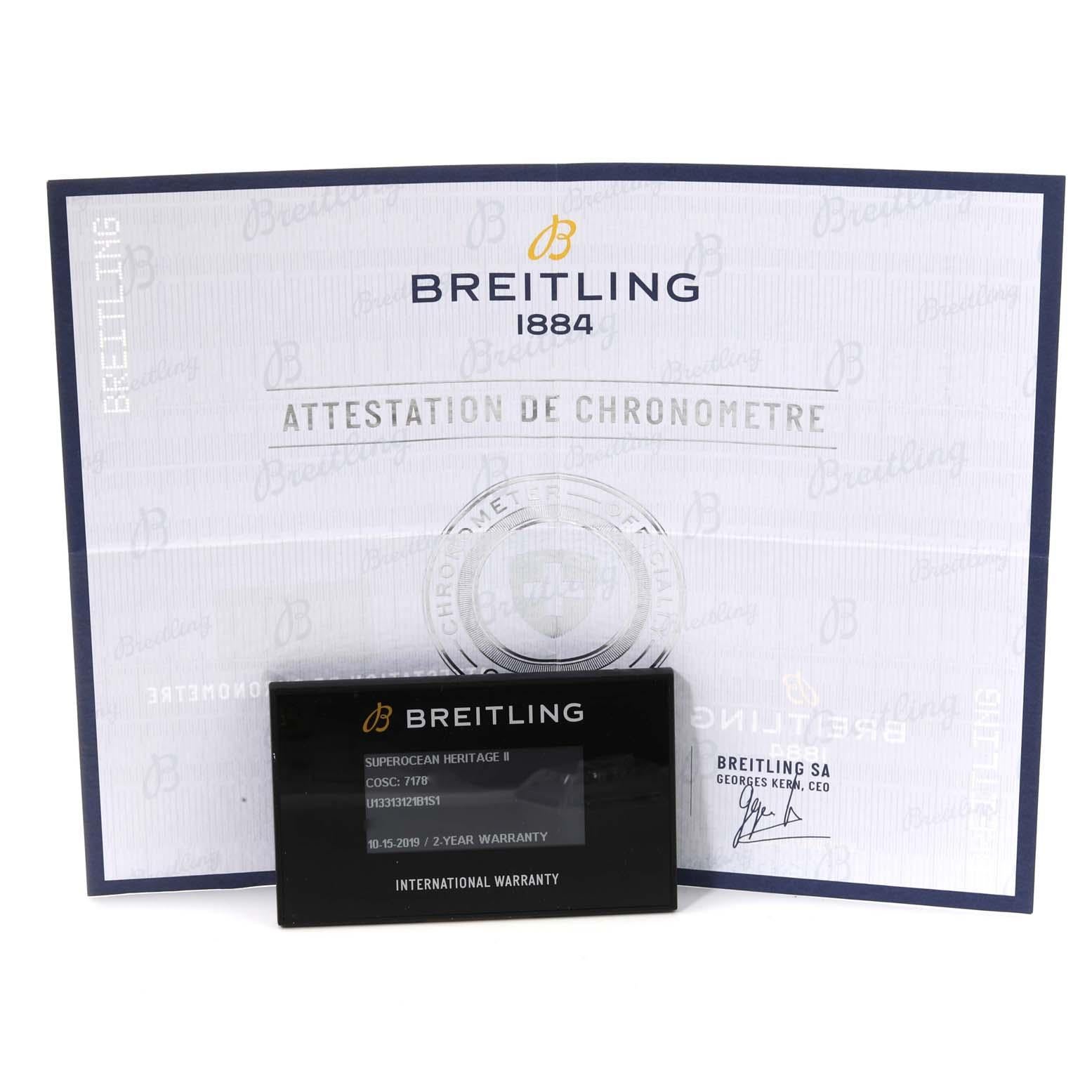 Breitling Superocean Heritage II Steel Rose Gold Mens Watch U13313 Box Card For Sale 2