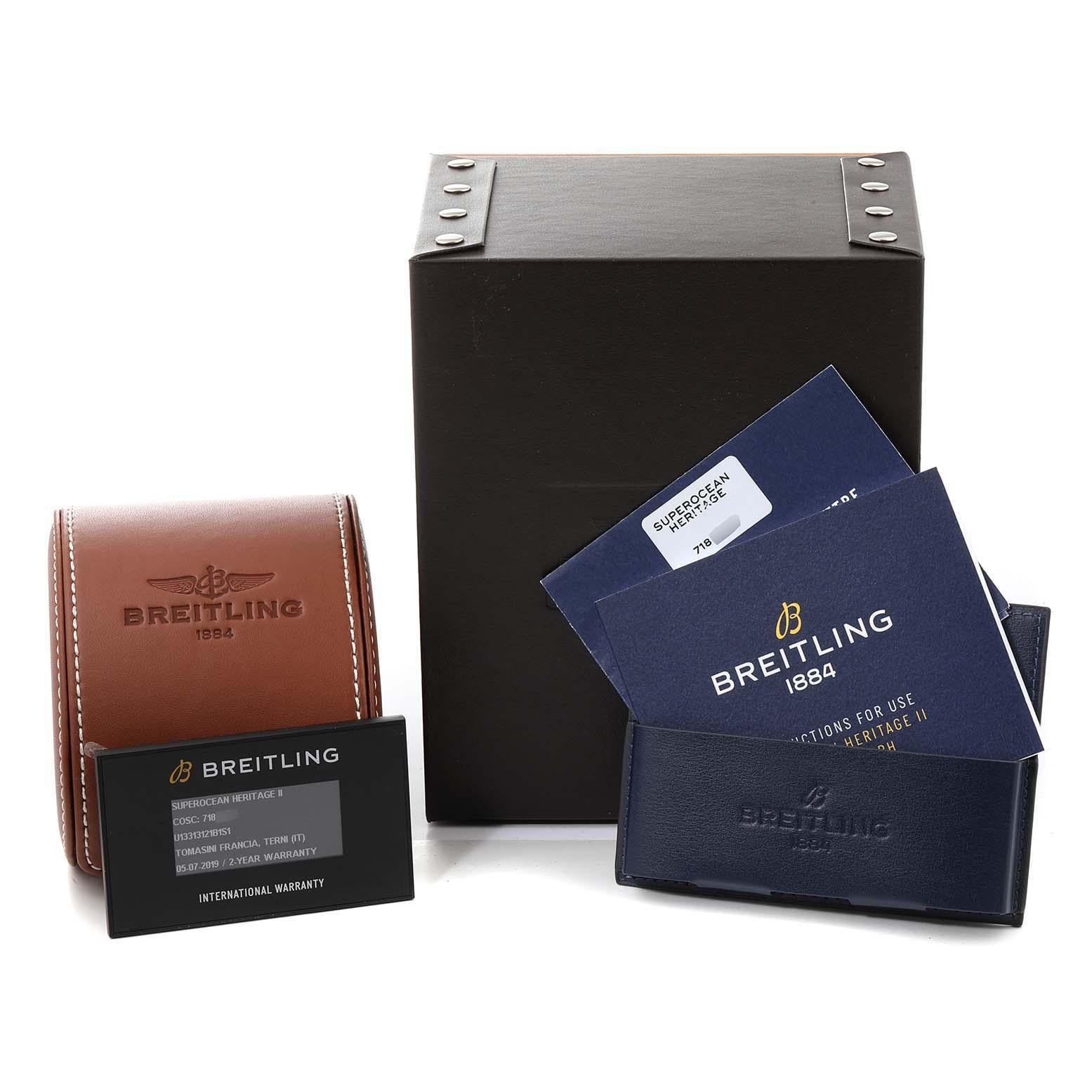 Breitling Superocean Heritage II Steel Rose Gold Watch U13313 Box Card For Sale 6