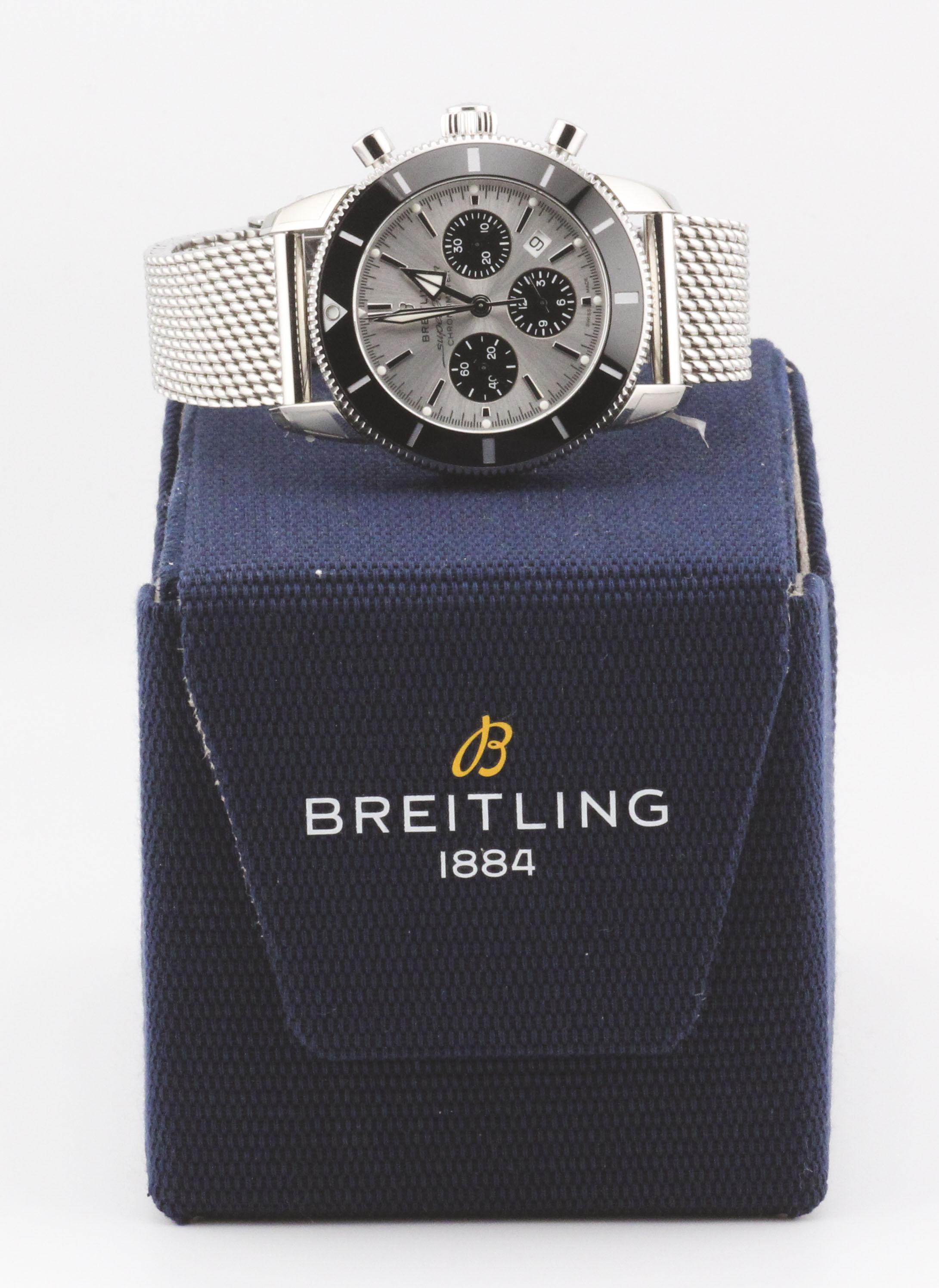 Breitling Superocean Heritage Steel Automatic Chronograph Watch 44mm AB0162 In Good Condition In Simpsonville, SC