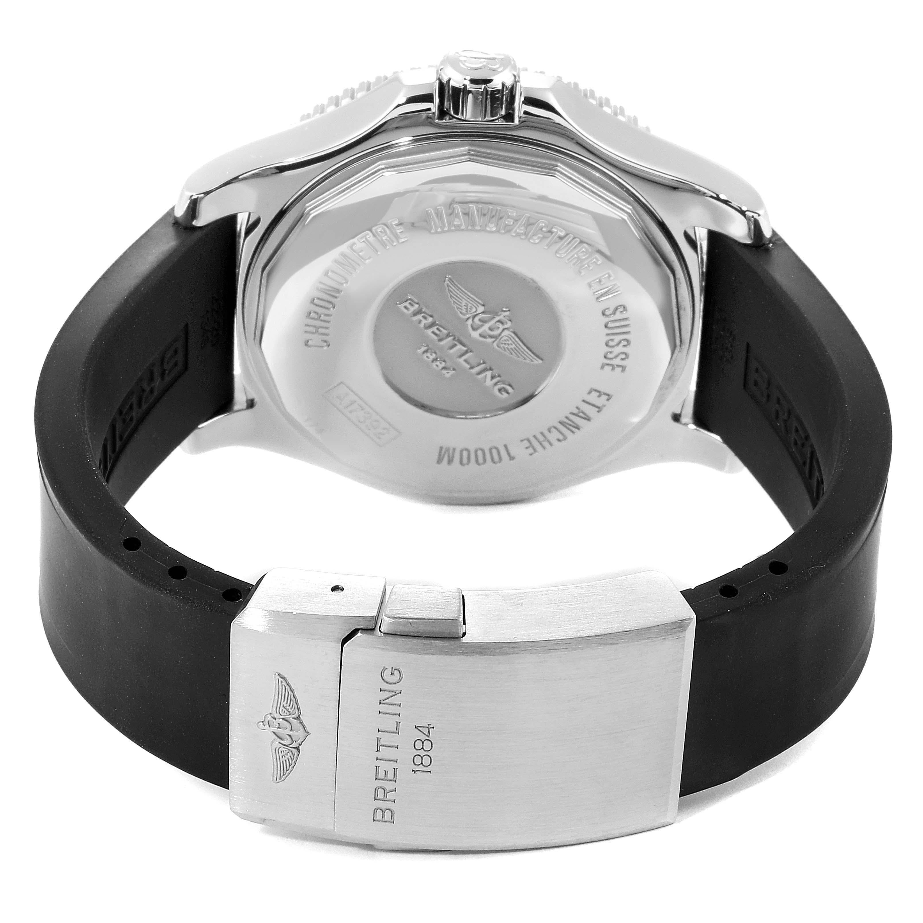 Breitling Superocean II 44 Black Dial Rubber Strap Men's Watch A17392 For Sale 4