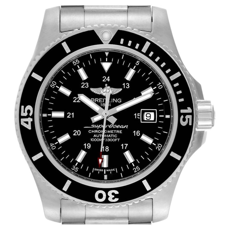 Breitling A17384 Superocean Stainless Steel Black Dial Watch For Sale at  1stDibs