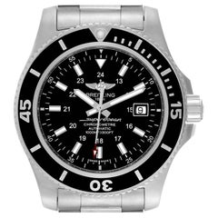 Breitling Superocean II 44 Black Dial Steel Mens Watch A17392 Box Papers