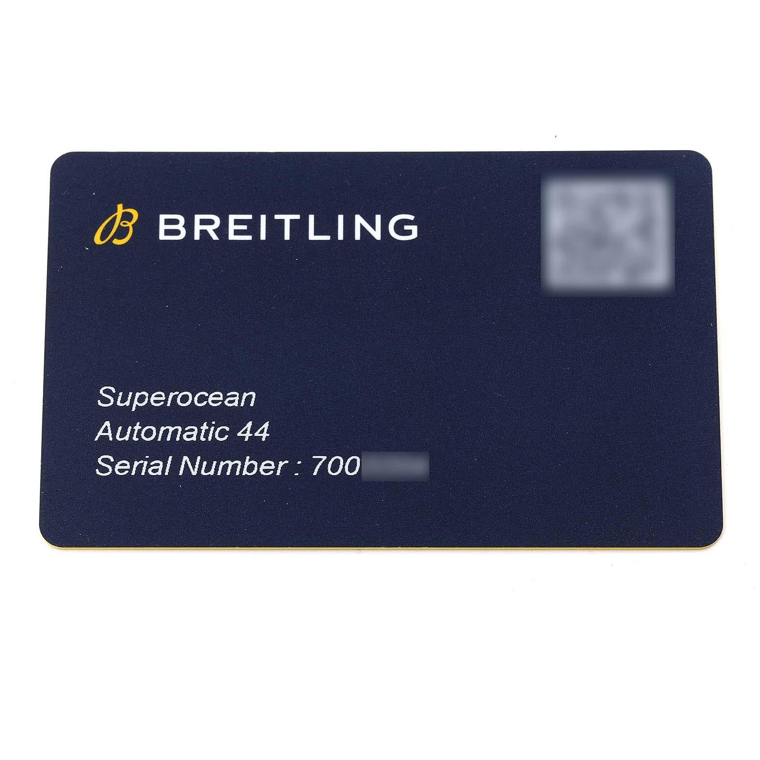 Breitling Superocean II 44 Blue Dial Steel Mens Watch A17392 Box Card 6