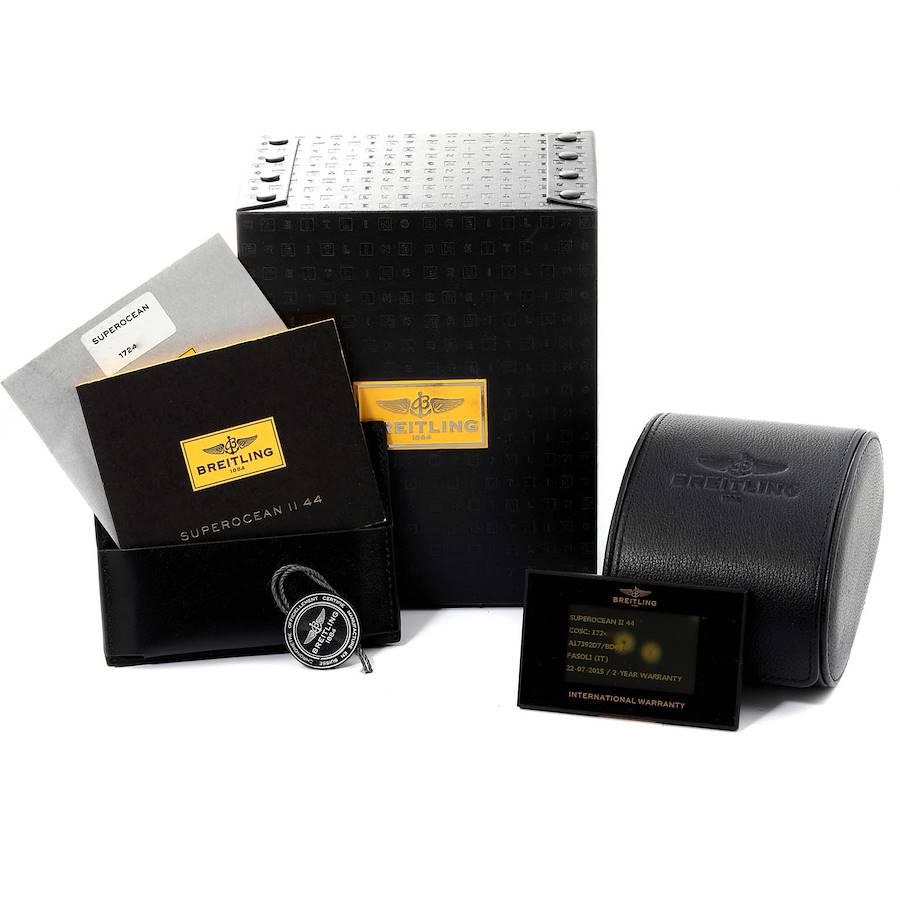 Breitling Superocean II Black Dial Steel Mens Watch A17392 Box Papers For Sale 6