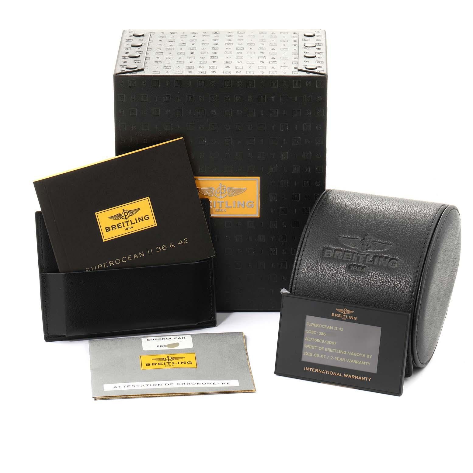 Breitling Superocean II Black Dial Steel Men’s Watch A17365 Box Card 5