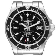 breitling blue ocean Breitling Superocean II Black Dial Steel Mens Watch A17365 Box Card