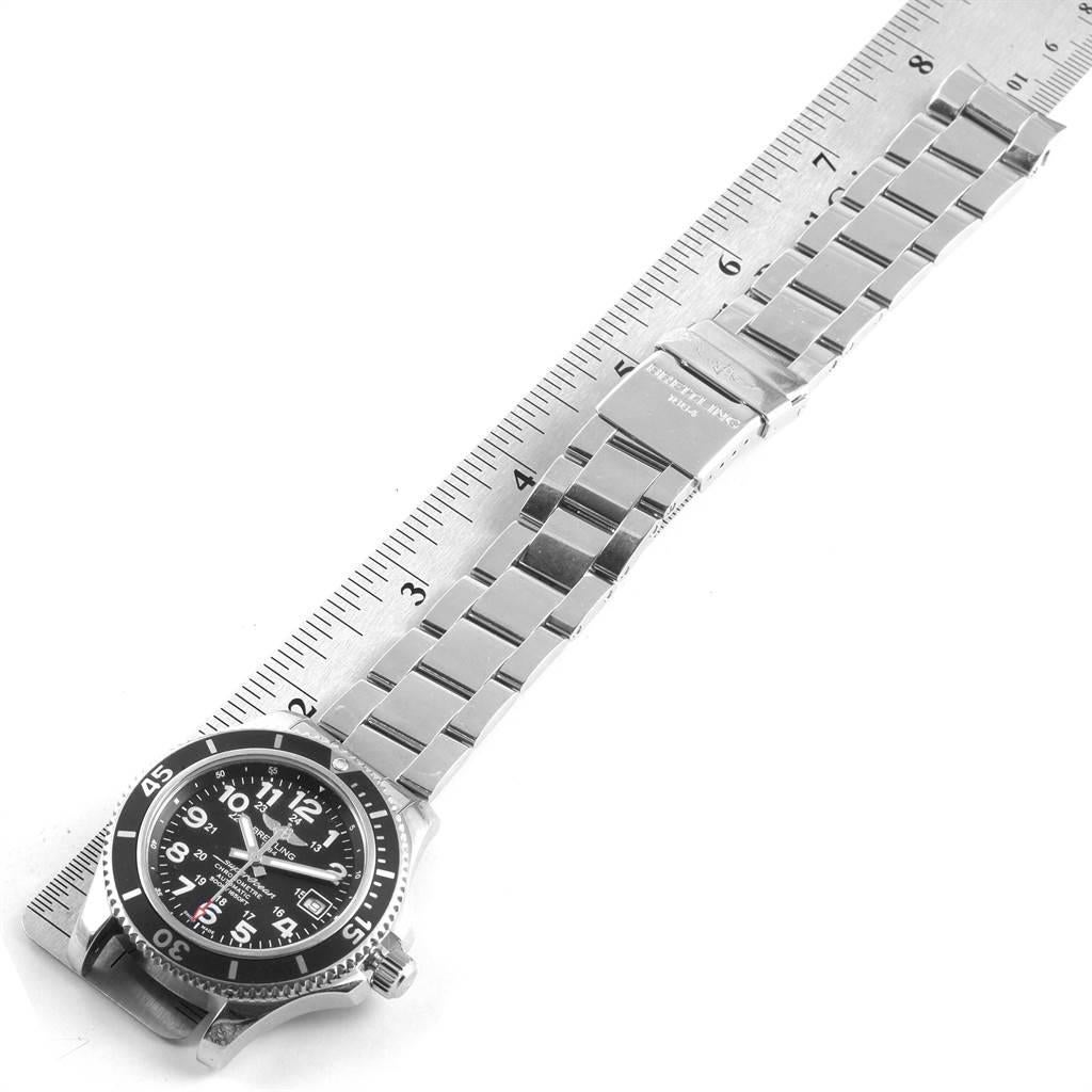 Breitling Superocean II Black Dial Steel Men's Watch A17365 Box Papers For Sale 6