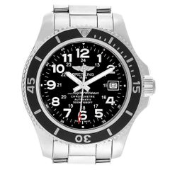 Breitling Superocean II Black Dial Steel Men's Watch A17365 Box Papers