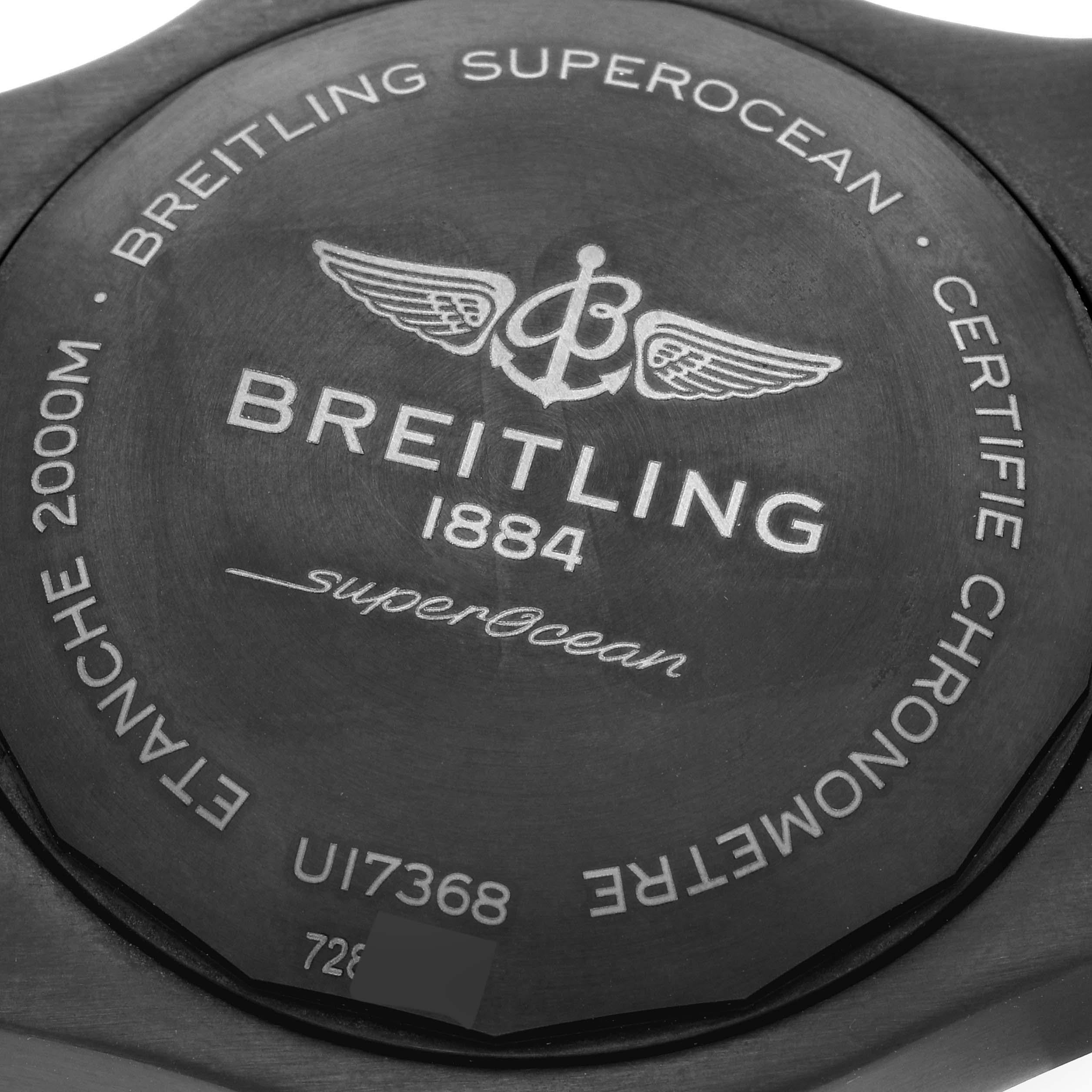 Breitling Superocean II Herrenuhr aus schwarzem Stahl und Roségold U17368 Ungetragen im Angebot 3