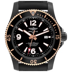 Breitling Superocean II Black Steel Rose Gold Mens Watch U17368 Unworn