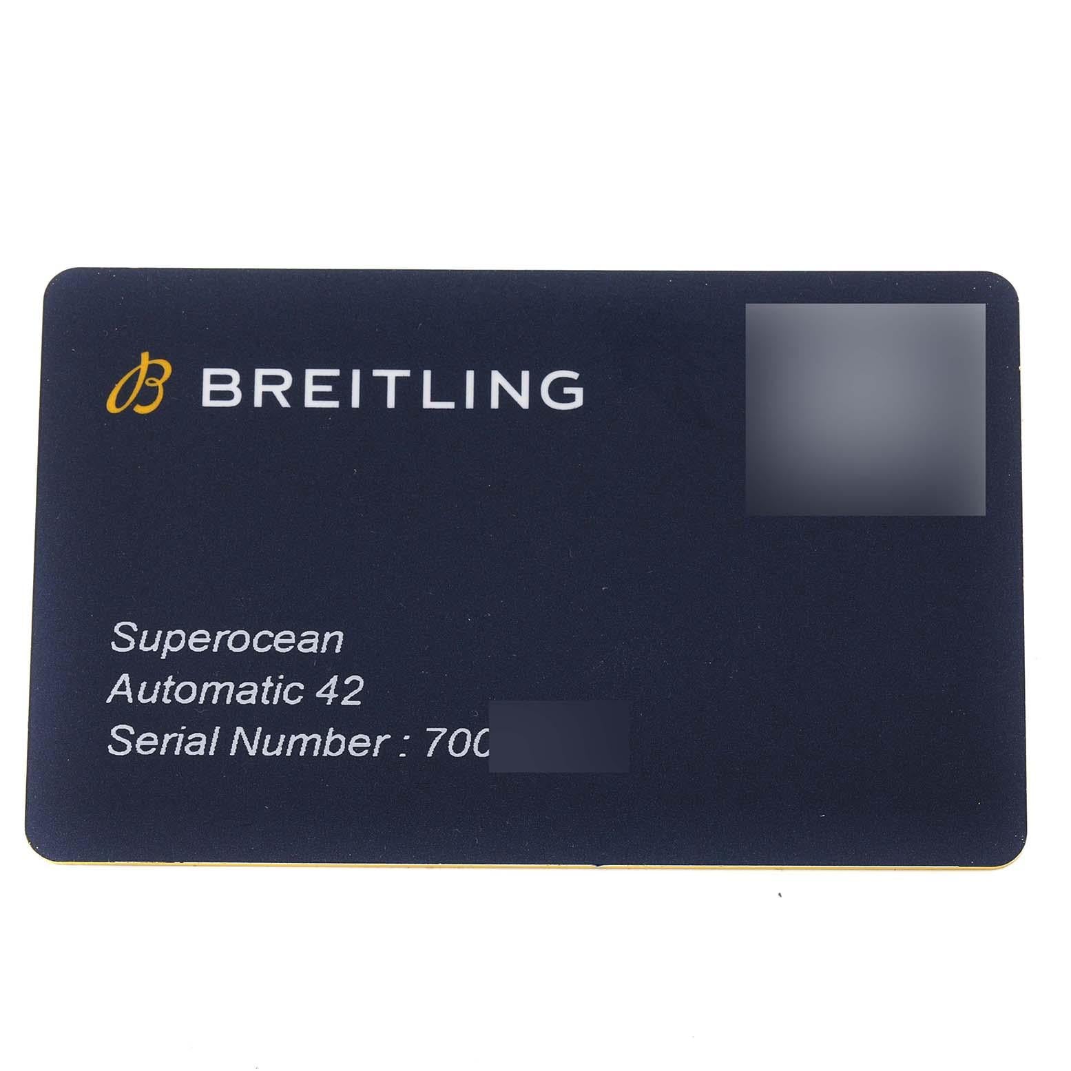 Breitling Superocean II Blue Dial Steel Mens Watch A17365 Box Card 4