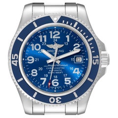 Breitling Superocean II Blue Dial Steel Mens Watch A17365 Box Card