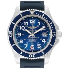 Breitling Superocean II Blue Dial Steel Men's Watch A17365 Box Papers