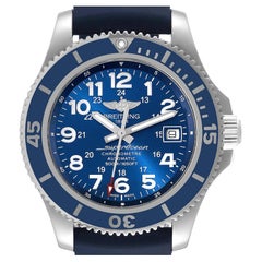 Breitling Superocean II Blue Dial Steel Mens Watch A17365 Box Papers