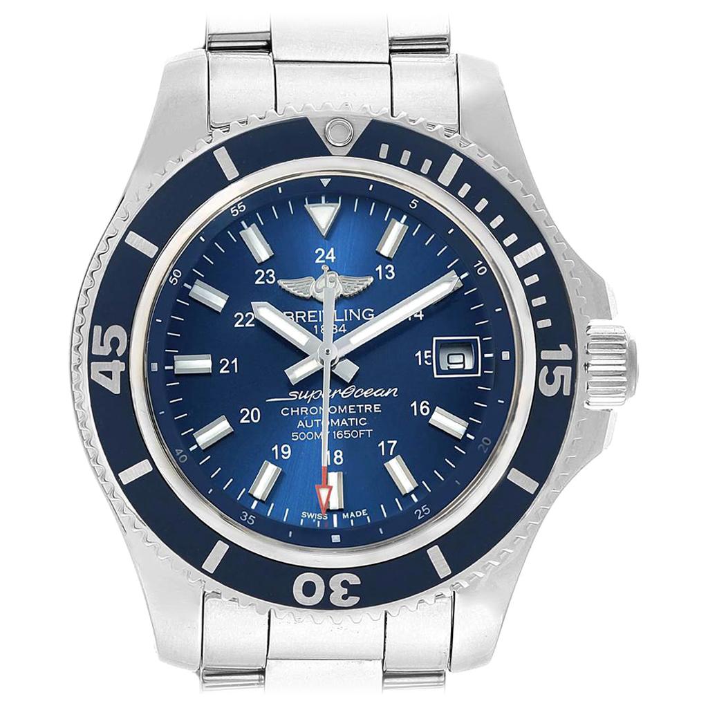 Breitling Superocean II Blue Dial Steel Men's Watch A17365 For Sale at ...