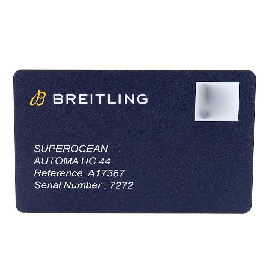 Breitling Superocean II Blue Dial Steel Mens Watch A17367 Box Card For Sale 2