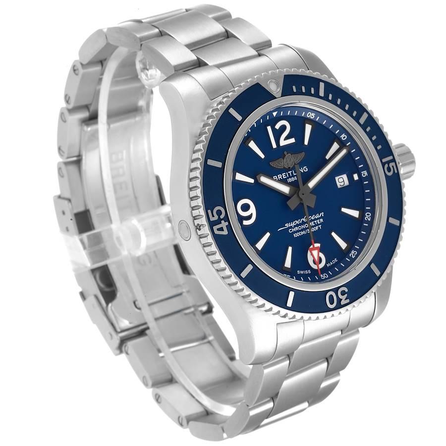 Stahl-Herrenuhr A17367 von Breitling Superocean II mit blauem Zifferblatt im Zustand „Hervorragend“ in Atlanta, GA