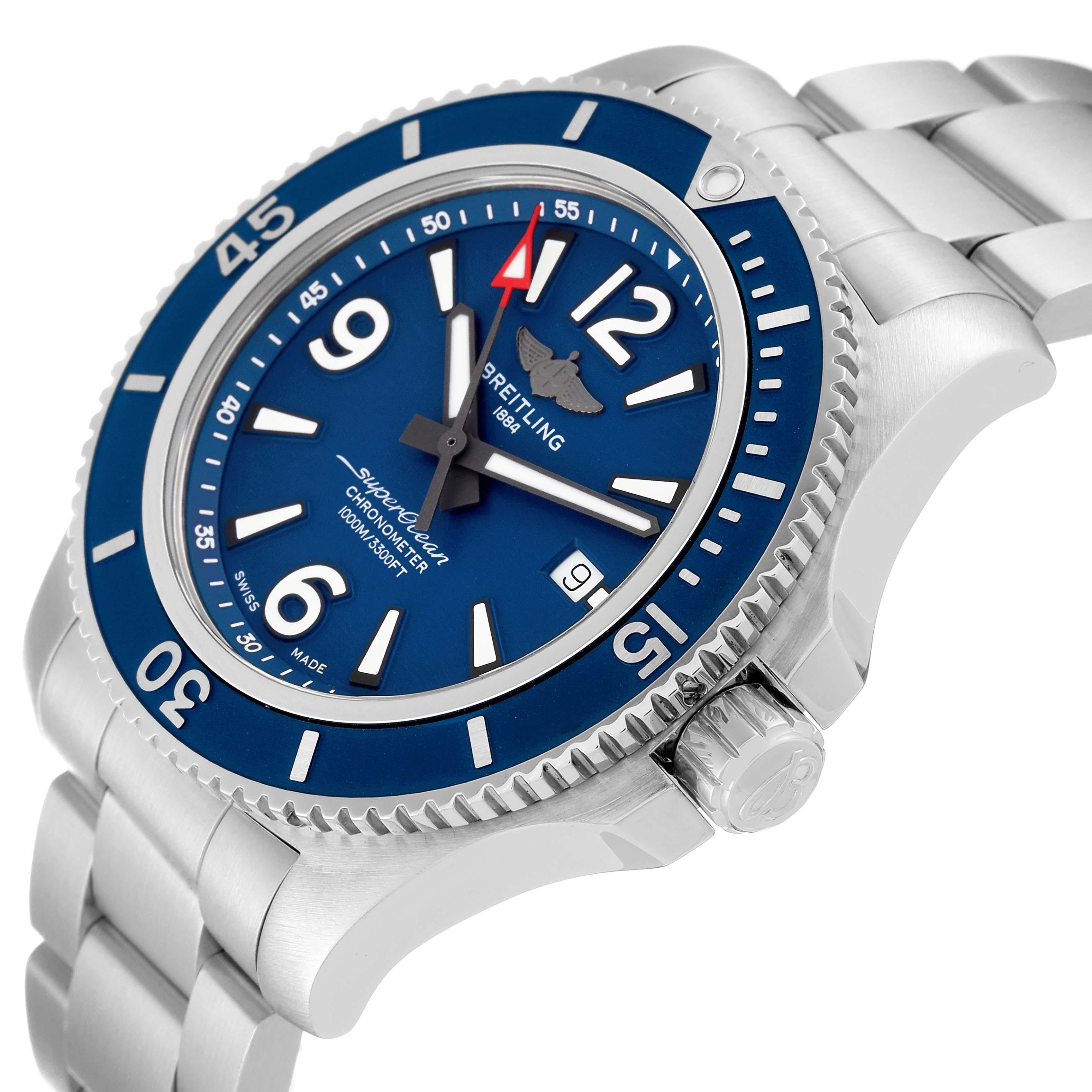 Stahl-Herrenuhr A17367 von Breitling Superocean II mit blauem Zifferblatt im Angebot 1