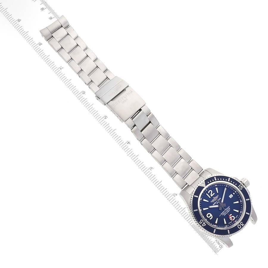 Stahl-Herrenuhr A17367 von Breitling Superocean II mit blauem Zifferblatt 6