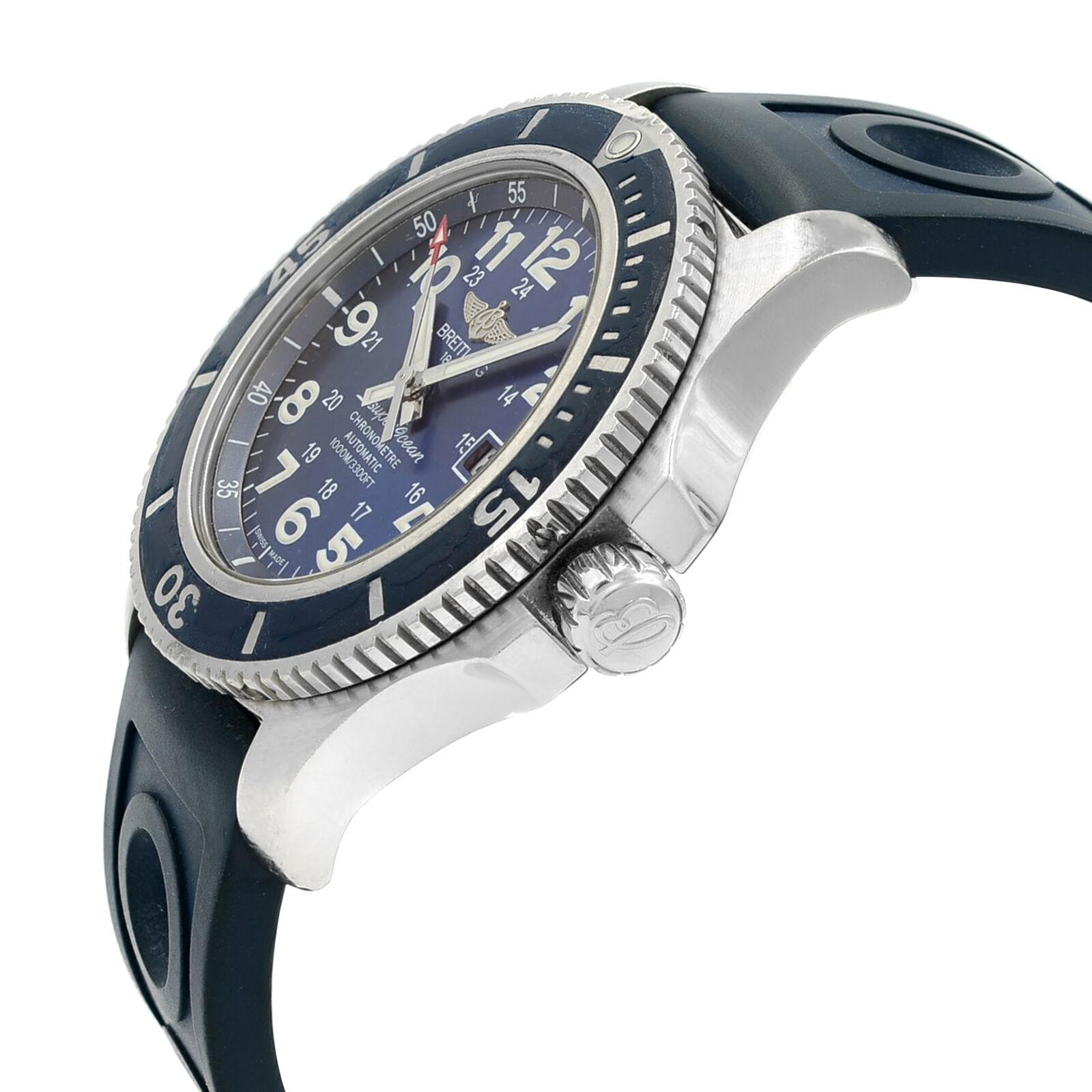 Breitling Superocean II Blue Dialsteel Automatic Men’s Watch A17392D8/C910-228S In Good Condition In New York, NY